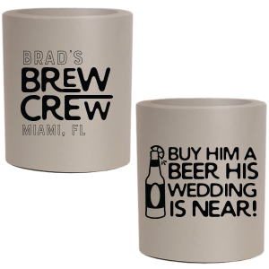 Our personalized Metallic Silver Flat Can Cooler with Matte Black Ink Cup Ink Colors has a Beer Bottle graphic and is good for use in Drinks, St. Patricks Day, Birthday themed parties and can be customized to complement every last detail of your party.