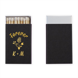 Ignite everlasting love with the Forever Floral Hearts Bouquet Match.  Its artistic design features "Forever" arching gracefully above a bouquet of flowers and fronds, some heart-shaped, reaching skyward. Below, the couple's initials connected by a plus sign symbolize eternal growth and unity in their union.