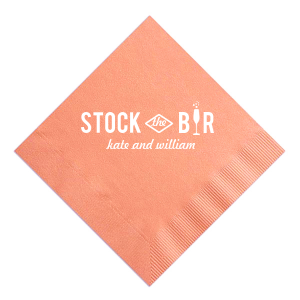 Our beautiful custom Coral Cocktail Napkin with Matte Black Foil has a Single flute graphic and is good for use in Drinks, Holiday, Wedding themed parties and can be customized to complement every last detail of your party.
