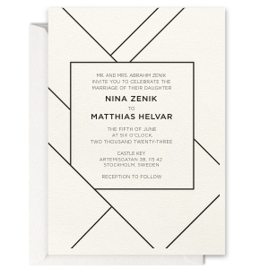 ForYourParty's chic Letterpress Invitation with Slate Grey Letterpress Inks on 100% Cotton White 110lb paper stock are a must-have for your next event—whatever the celebration!