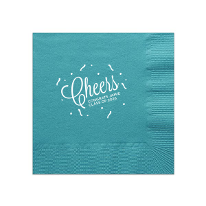 Our custom Teal Cocktail Napkin with Matte White Foil will look fabulous with your unique touch. Your guests will agree!