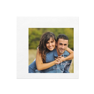 Our custom White Custom Photo Cocktail Napkin with Matte Mimosa Yellow Ink Digital Print Colors has a Flourish 5 graphic and couldn't be more perfect. It's time to show off your impeccable taste.