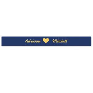 Add a ribbon of romance to your event with the Couple Heart Ribbon, where love is tied together with elegance. Each repeat features the couple's names in flowing script, linked by a heartfelt emblem, wrapping your celebration in a continuous bond of affection.