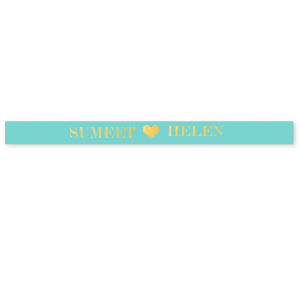 Enliven your celebration's details with the Vivid Heart Ribbon, a bold declaration of unity. The couple's names stand out in vibrant block print, joined by a solid heart, weaving a ribbon of love through your event's every touch