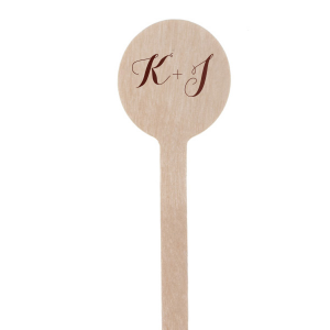 Stir up sophistication with the Modern Calligraphy Initials Stir Stick, elegantly scripted to showcase the union's initials. This refined detail adds a personal flourish to each cocktail, subtly celebrating the couple with every swirl and sip