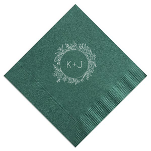 Tail Napkins Personalized Party And Wedding For Peony Circle Frame Napkin
