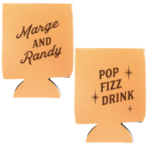 Personalized Metallic Gold Flat Can Cooler with Copper Ink Cup Ink Colors are a must-have for your next event—whatever the celebration!