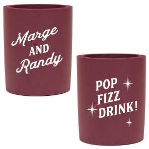 Personalized Metallic Gold Flat Can Cooler with Copper Ink Cup Ink Colors are a must-have for your next event—whatever the celebration!