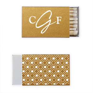 Personalized Shimmer Champagne 30 Strike Matchbook with Matte White Foil can be customized to complement every last detail of your party.