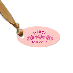 Personalized Poptone Ballet Pink Luggage Gift Tag with Shiny 18 Kt Gold Foil Color has a Marigold Vine graphic and is good for use in Accents themed parties and will look fabulous with your unique touch. Your guests will agree!