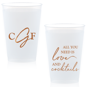 Our Brush Monogram Cup adds that special attention to detail that cannot be overlooked at your next special party event.