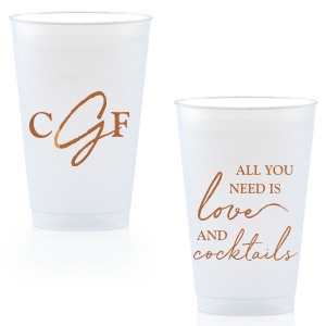 Our Brush Monogram Cup adds that special attention to detail that cannot be overlooked at your next special party event.