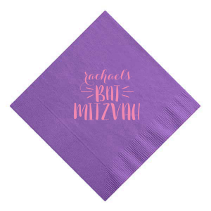 ForYourParty's elegant Tiffany Blue Cocktail Napkin with Matte Ballet Pink Foil Color can be personalized to match your party's exact theme and tempo.