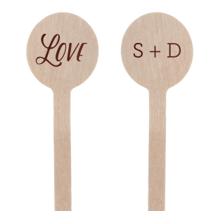 Custom Shiny Merlot Round Stir Stick with Shiny Merlot Imprint Foil Color can't be beat. Showcase your style in every detail of your party's theme!