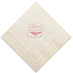Celebrate the Mama-to-be with custom napkins! Choose the lovely Royal Blue with Matte White and personalize with the new Mama's name showcasing your attention to detail that cannot be overlooked. 
