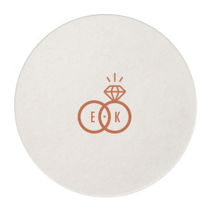 Cheers to love with the Diamond Wedding Ring Initials Coaster, where a dazzling diamond meets its match in an interlocked band. Initials find a charming home within each ring, crafting a coaster that's as unique as your 'I do's.
