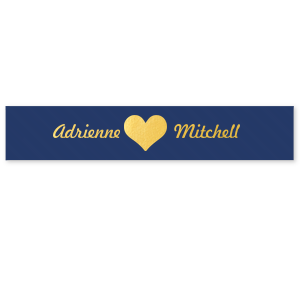 Add a ribbon of romance to your event with the Couple Heart Ribbon, where love is tied together with elegance. Each repeat features the couple's names in flowing script, linked by a heartfelt emblem, wrapping your celebration in a continuous bond of affection.