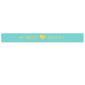 Enliven your celebration's details with the Vivid Heart Ribbon, a bold declaration of unity. The couple's names stand out in vibrant block print, joined by a solid heart, weaving a ribbon of love through your event's every touch