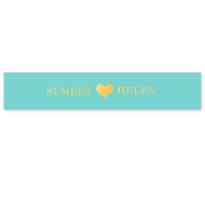Enliven your celebration's details with the Vivid Heart Ribbon, a bold declaration of unity. The couple's names stand out in vibrant block print, joined by a solid heart, weaving a ribbon of love through your event's every touch