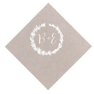 Adorn your celebration with the Pretty Initials Wreath Wedding Napkin, artfully twining the couple's initials in a verdant embrace. This napkin is a floral love letter, blooming with the promise of 'I do' and the fresh start of wedded bliss.