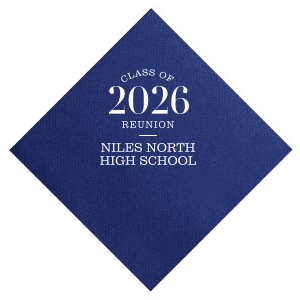 Toast to alma mater memories with the Class Reunion Napkin, where your class year takes center stage. Tailor with celebration details and your school's name, making each napkin a personalized keepsake from your milestone reunion or graduation event.