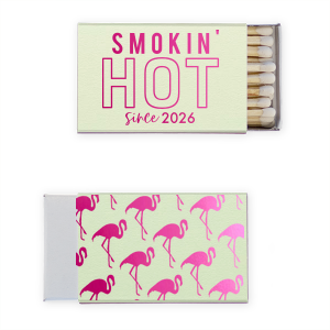 ForYourParty's personalized Natural Sage 30 Strike Matchbook with Shiny Fuchsia Foil will impress guests like no other. Make this party unforgettable.