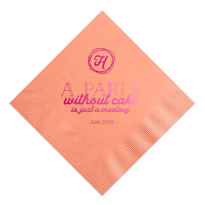 Our personalized Light Coral Cocktail Napkin with Shiny Fuchsia Foil Color has a Circle Doodle Frame graphic and is good for use in Birthday parties and will make your guests swoon. Personalize your party's theme today.