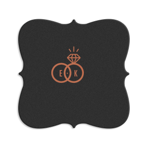 Cheers to love with the Diamond Wedding Ring Initials Coaster, where a dazzling diamond meets its match in an interlocked band. Initials find a charming home within each ring, crafting a coaster that's as unique as your 'I do's.