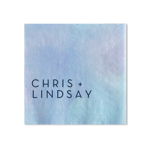 Highlight the honored couple with the Modern Names Wedding Napkin design; it's a minimalist's dream where the names command attention, embodying understated elegance that complements any contemporary wedding theme.