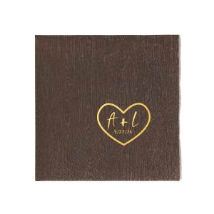 The Carved Heart Napkin features a textured backdrop with a simple outlined heart and centered initials for a romantic touch. Choose it to add a meaningful, personalized detail to your table. Tailor-made for weddings or anniversaries.