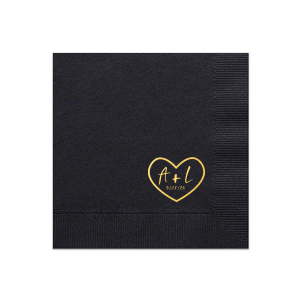 The Carved Heart Napkin features a textured backdrop with a simple outlined heart and centered initials for a romantic touch. Choose it to add a meaningful, personalized detail to your table. Tailor-made for weddings or anniversaries.