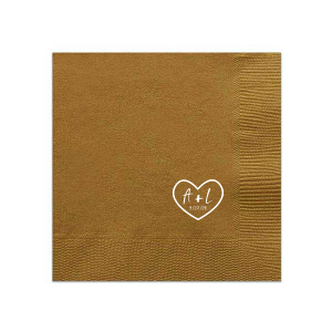 The Carved Heart Napkin features a textured backdrop with a simple outlined heart and centered initials for a romantic touch. Choose it to add a meaningful, personalized detail to your table. Tailor-made for weddings or anniversaries.