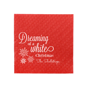 Our custom Powder Blue Linen Like Cocktail Napkin with Matte White Foil has a Snowflake Cluster graphic and is good for use in Delphine themed parties and are a must-have for your next event—whatever the celebration!