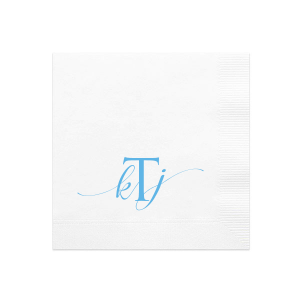 ForYourParty's personalized Crosshatch Stone Statement Cocktail Napkin with Matte Azure Foil will give your party the personalized touch every host desires.