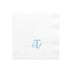 ForYourParty's personalized Crosshatch Stone Statement Cocktail Napkin with Matte Azure Foil will give your party the personalized touch every host desires.