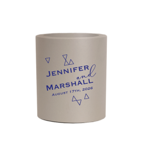 Our beautiful custom Light Gray Round Can Cooler with Matte Cobalt Ink Cup Ink Colors can be personalized to match your party's exact theme and tempo.