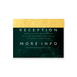 The ever-popular custom photo with Foil Details Card is a Full Color Digital Print Design, with Shiny Gold Imprint Foil Color and is printed on a 115lb Smooth Natural White paper stock and couldn't be more perfect. It's time to show off your impeccable taste.