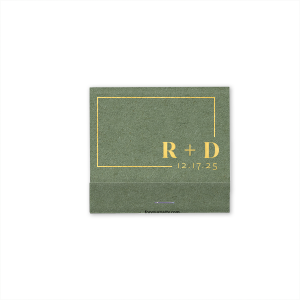 The Modern Cosmic Initial Match features a minimalist border, bold customizable initials and date, paired with a celestial geometric linework pattern on the back. Choose it to add a sleek, personalized detail to your celebration. A clean choice for weddings or engagement parties.