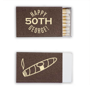 Light up the celebration with Happy Birthday Matchbox highlighting a milestone age, with 'Happy' and the celebrant's name cheerfully framing the number. Ignite heartfelt joy with these custom matches—ideal for adding a personal touch to any birthday party! 