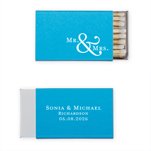 Illuminate your union with the Mr. & Mrs. Matchbox. Bold, artistic ampersand connecting two paths into one. An elegant statement for your special day, these matchboxes carry the spark of your new beginning, perfect for wedding celebrations.