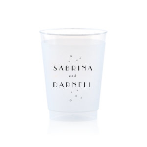 ForYourParty's personalized 10 oz Frost Flex Cup with Matte Black Ink can't be beat. Showcase your style in every detail of your party's theme!