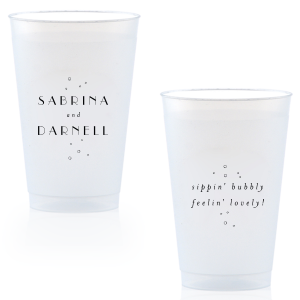 ForYourParty's personalized 10 oz Frost Flex Cup with Matte Black Ink can't be beat. Showcase your style in every detail of your party's theme!