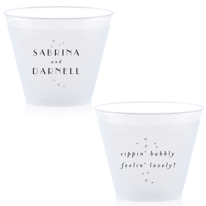 ForYourParty's personalized 10 oz Frost Flex Cup with Matte Black Ink can't be beat. Showcase your style in every detail of your party's theme!