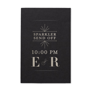 ForYourParty's elegant Natural Black Small Sparkler Sleeve with Shiny Sterling Silver Foil Color has a Line Frame graphic and is good for use in Frames themed parties and will give your party the personalized touch every host desires.