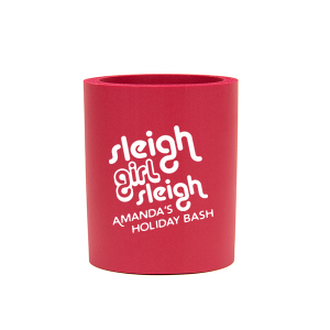 Our personalized Red Round Can Cooler with Matte White Ink Cup Ink Colors has a Sleigh Girl Sleigh graphic and is good for use in Christmas, Words, Holiday themed parties and will make your guests swoon. Personalize your party's theme today.