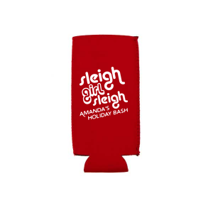 Our personalized Red Round Can Cooler with Matte White Ink Cup Ink Colors has a Sleigh Girl Sleigh graphic and is good for use in Christmas, Words, Holiday themed parties and will make your guests swoon. Personalize your party's theme today.