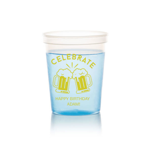 Our Celebrate Beer Mug Cup is good for use in Birthday, Drinking themed parties and can be personalized to match your party's exact theme and tempo.