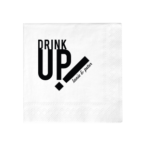 Our beautiful custom Lemon Linen Like Cocktail Napkin with Matte Black Foil will make your guests swoon. Personalize your party's theme today.