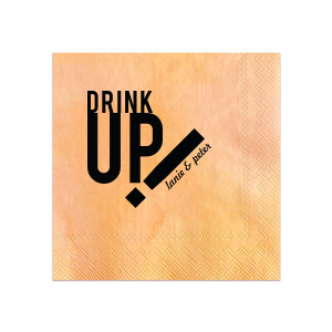 Our beautiful custom Lemon Linen Like Cocktail Napkin with Matte Black Foil will make your guests swoon. Personalize your party's theme today.