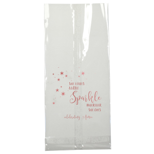 The ever-popular Ivory Goodie Bag with Shiny Rose Quartz Foil has a Starry Night graphic and is good for use in Birthday, Celebration and Stars themed parties and can't be beat. Showcase your style in every detail of your party's theme!